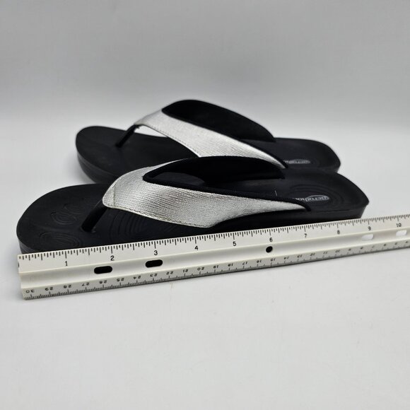 AEROTHOTIC Arch Support silver Flip Flops Sandals 36 Thongs Shoes Silver Slip On - Picture 11 of 11